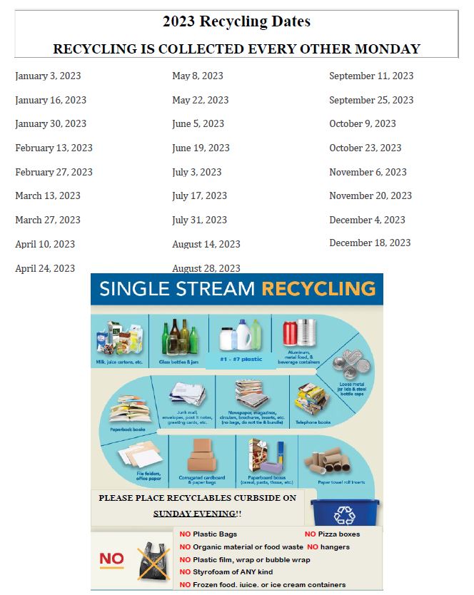 2023 recycling dates