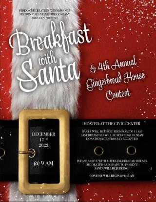 Breakfast with Santa December 17, 2022 9AM