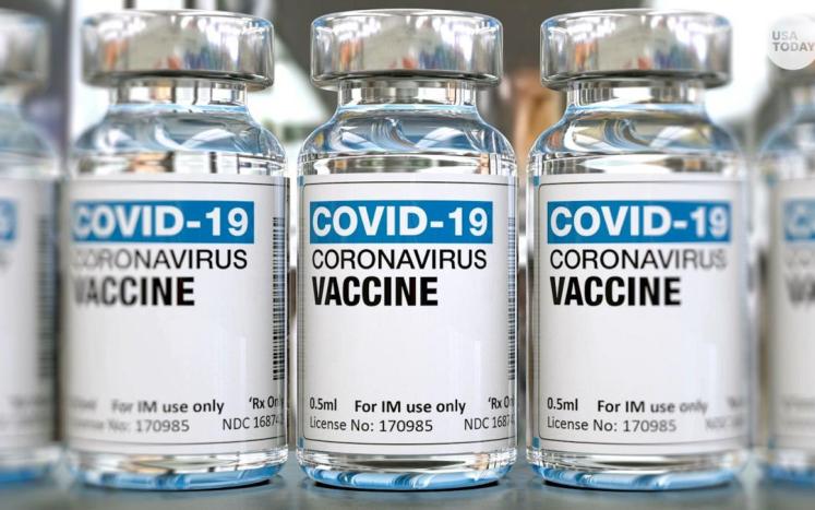 Bottles of corona virus vaccine